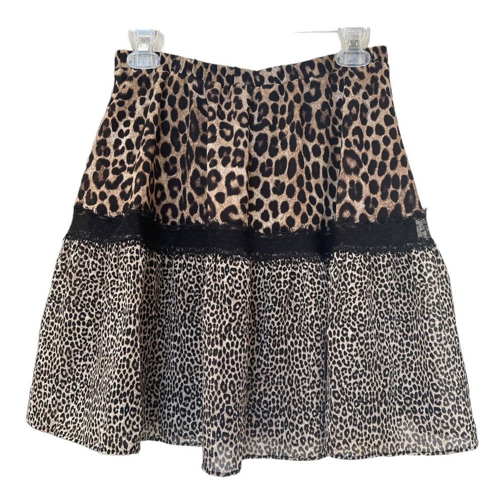 MICHAEL Michael Kors Animal Print Elastic Band Waist Tiered Ruffle Hem Skirt New